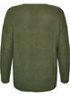 Lange Rippstrickbluse mit V-Ausschnitt, Gr&uuml;n, Packshot image number 1