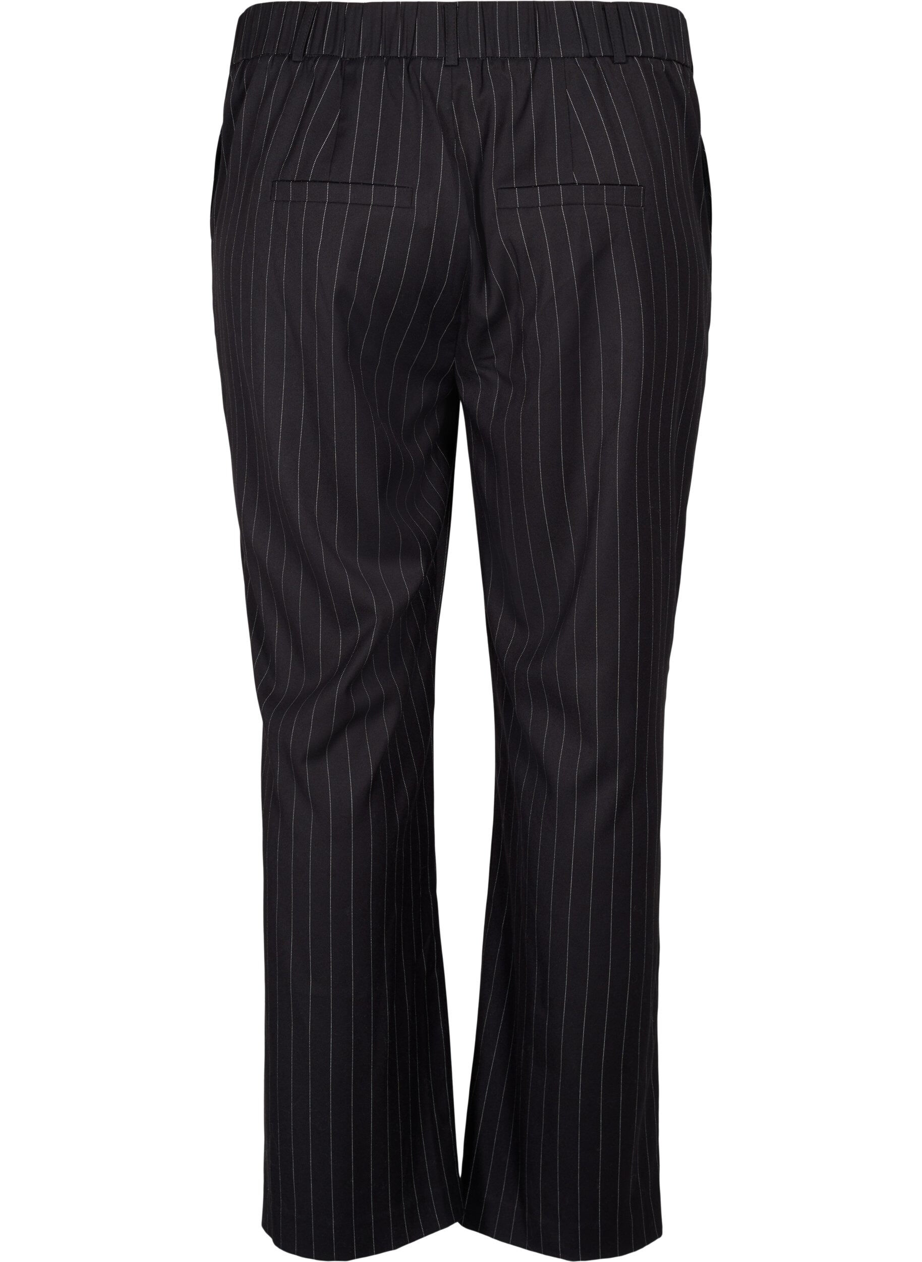 Zizzi Hosen mit Nadelstreifen, Black W. Pinstripe, Packshot image number 1