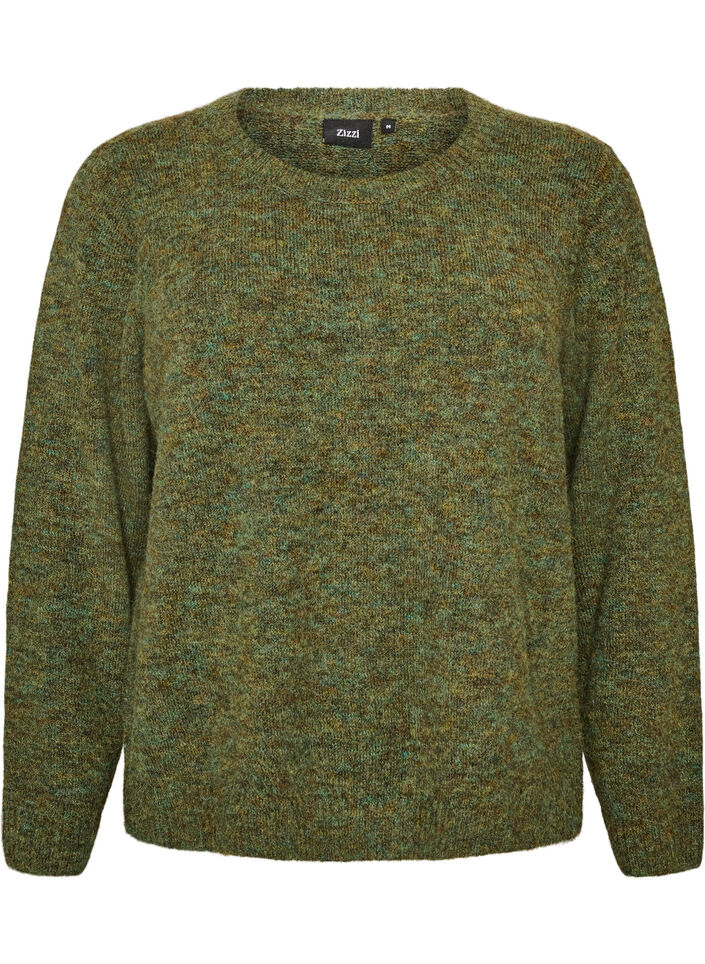 Lockerer Pullover mit Rundhalsausschnitt, Gr&uuml;n, Packshot image number 0