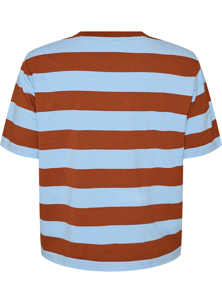 Oversize-T-Shirt mit Streifen und 1/2-&Auml;rmeln, Blau, Packshot image number 1