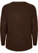 Melierte Strickbluse mit Rundhalsausschnitt, Braun, Packshot image number 1