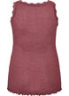 Geripptes Top mit Spitzen, Rot, Packshot image number 1