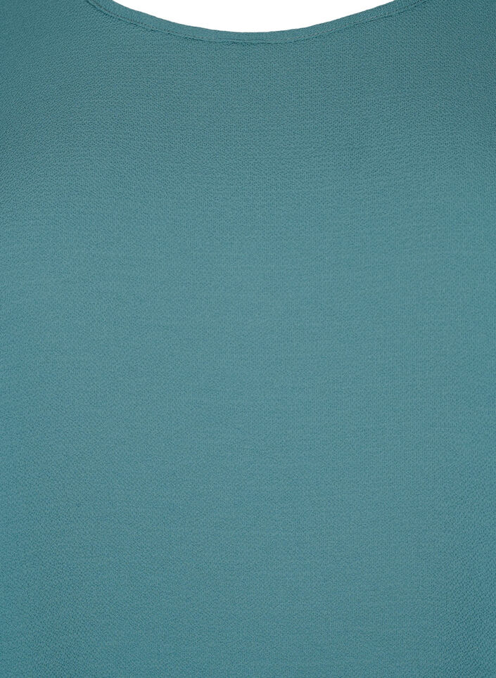 Bluse mit kurzen &Auml;rmeln und Rundhalsausschnitt, Gr&uuml;n, Packshot image number 2
