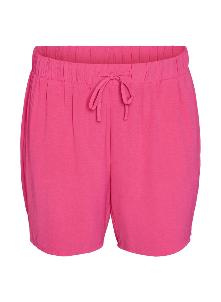 Kurze Hose mit Taschen und elastischem Bund, Rot, Packshot image number 0
