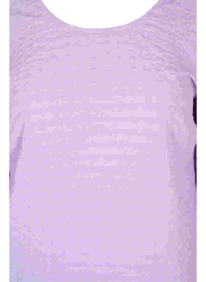 Strukturierte Bluse mit halben Ärmeln, Lavendula, Packshot image number 2