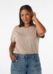 Gestreiftes T-Shirt aus Viskose mit Rundhalsausschnitt, Beige, Model image number 0