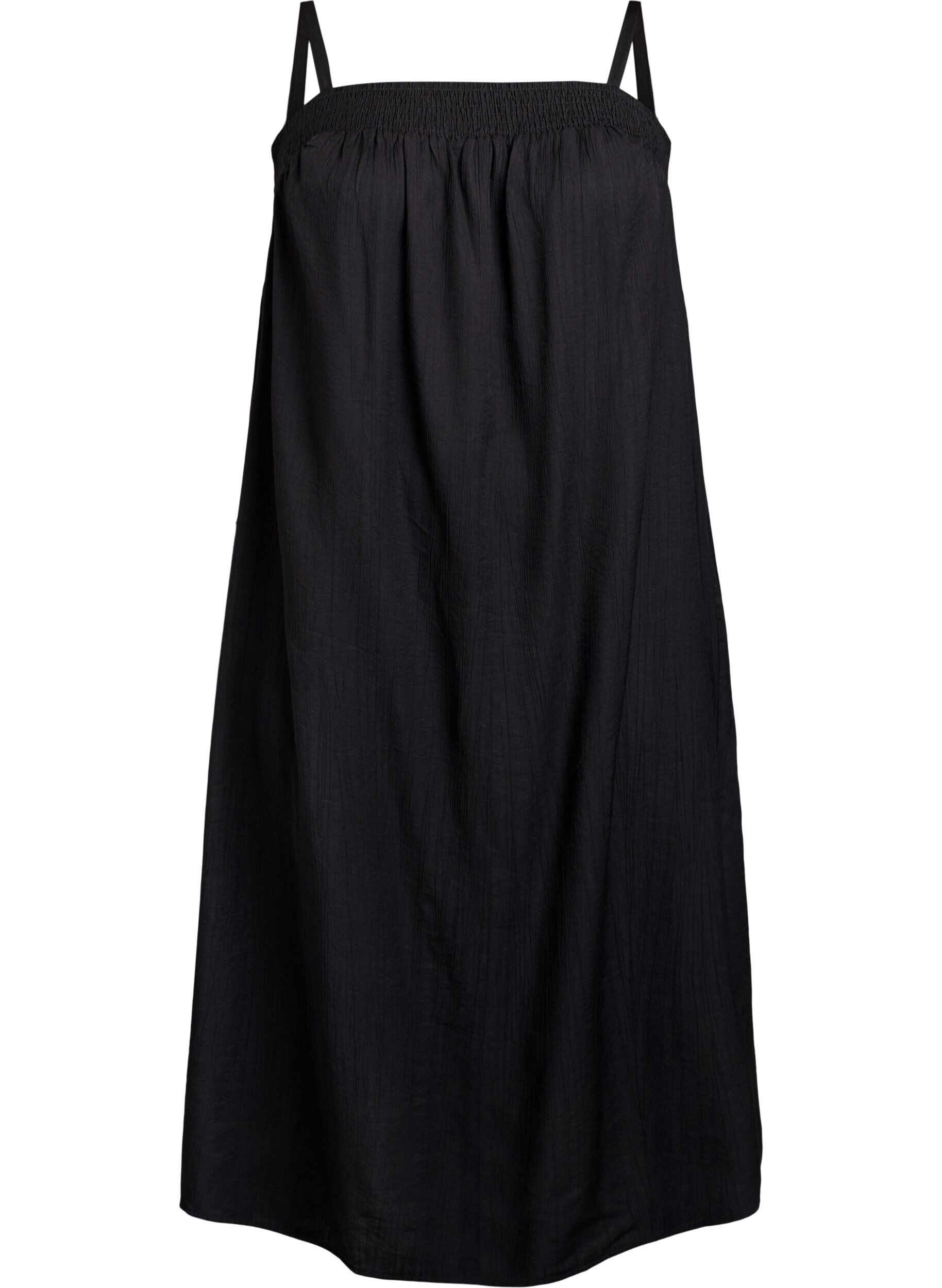 Zizzi Midi-Tr&auml;gerkleid aus Viskose, Schwarz, Packshot image number 0