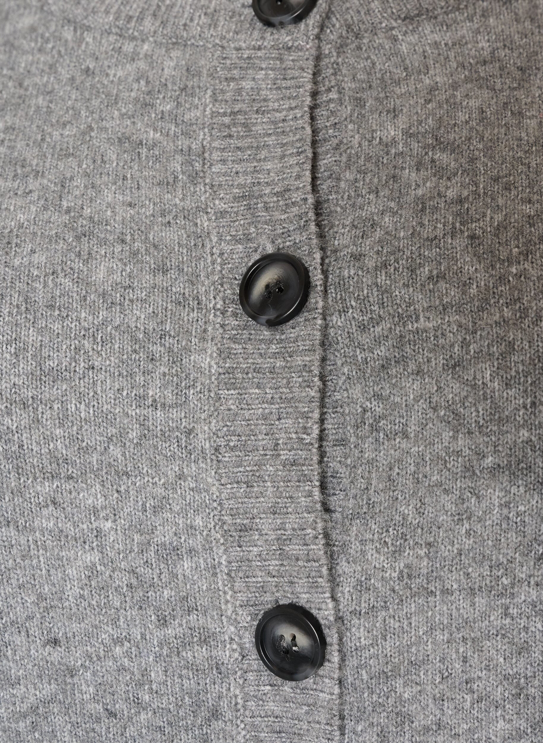 ZizziStrickjacke mit Kn&ouml;pfen und abgerundeter Vorderseite, Grau, Packshot image number 2