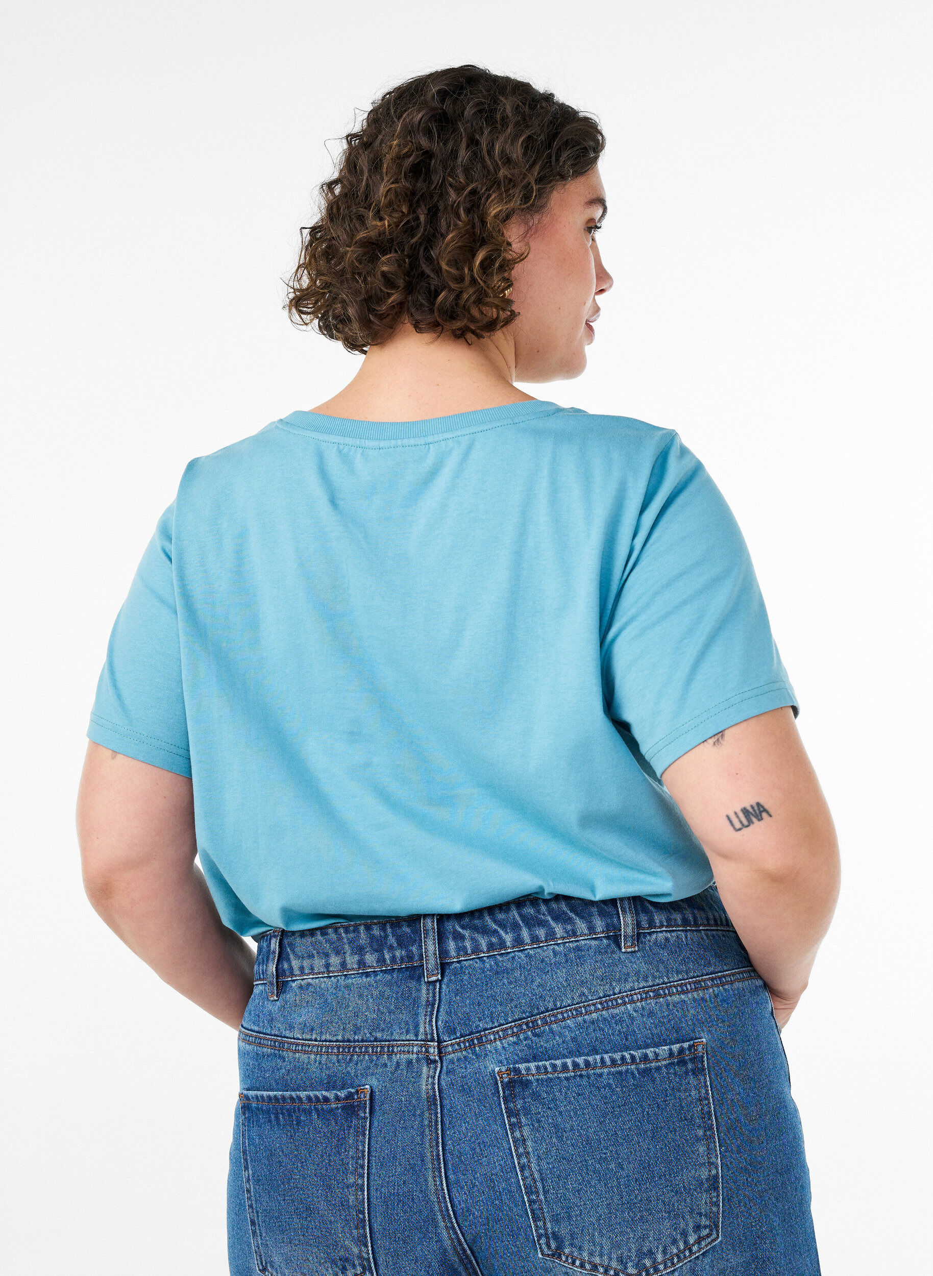 ZizziT-Shirt aus Baumwolle mit Print, Blau, Model image number 2