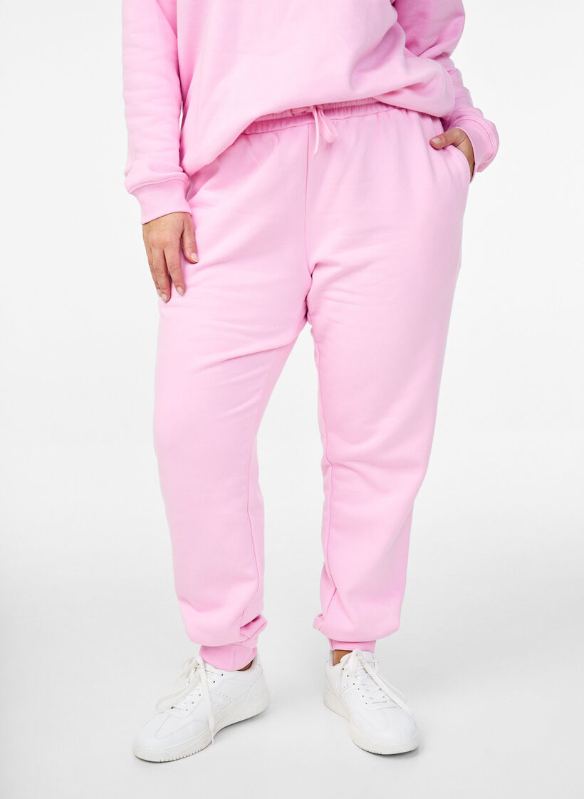 Sweathose mit hoher Taille, Pink, Model image number 2