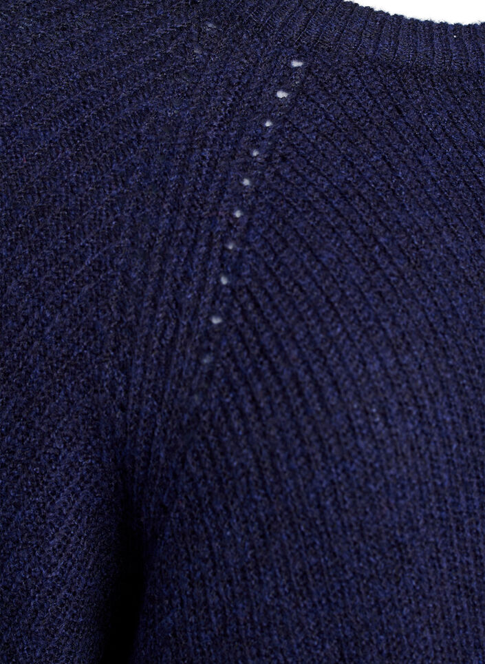 Ripppullover mit 3/4-&Auml;rmeln, Blau, Packshot image number 3