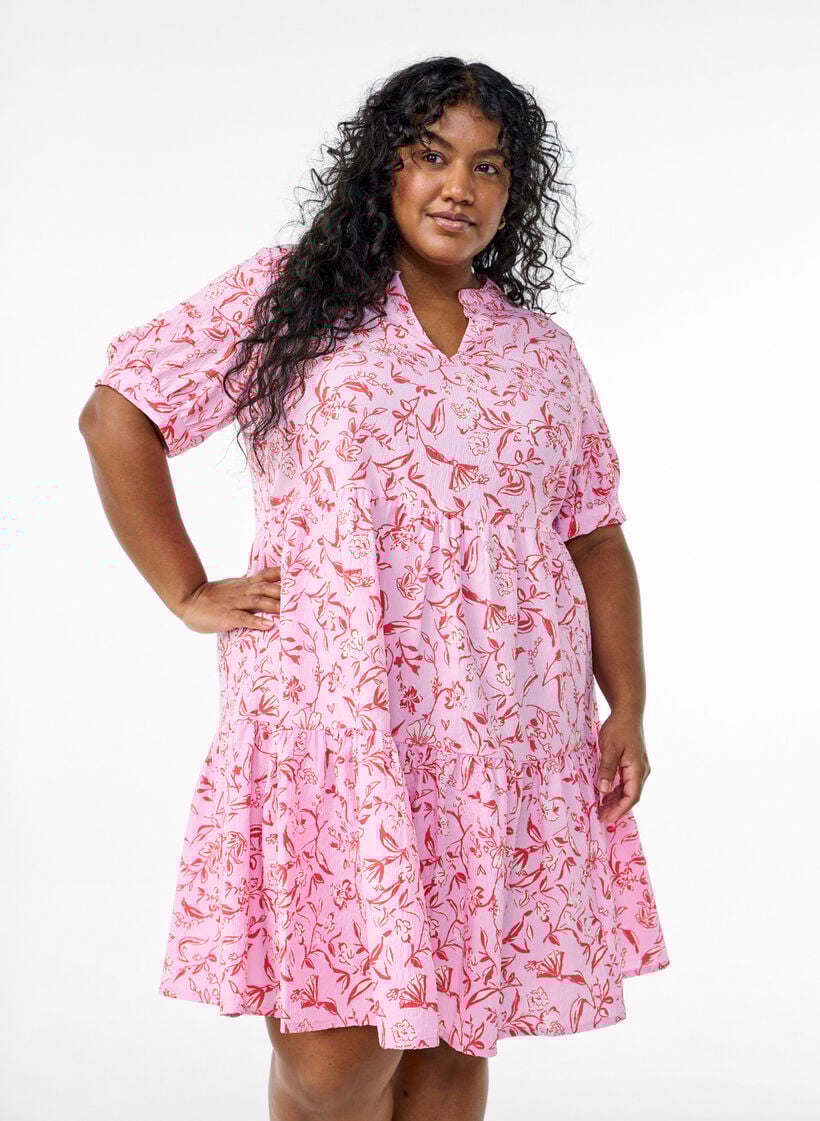 Kurzes A-Linien-Kleid, Lila, Model image number 0