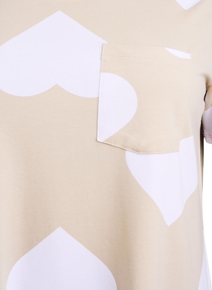 Langes Nachtshirt aus Modal-Mischung mit Herzen, Beige, Packshot image number 2