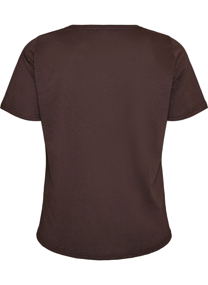 T-Shirt mit Print, Braun, Packshot image number 1