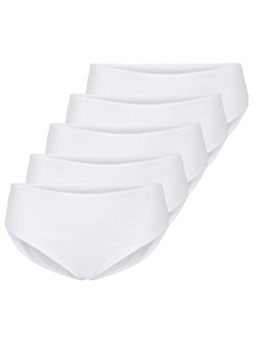 5er-Pack Slips mit regulärer Taillenhöhe, Bright White, Packshot image number 0