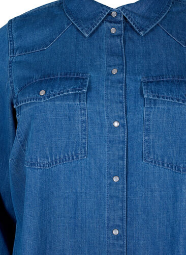 Jeanskleid mit Knöpfen, Blue denim, Packshot image number 2