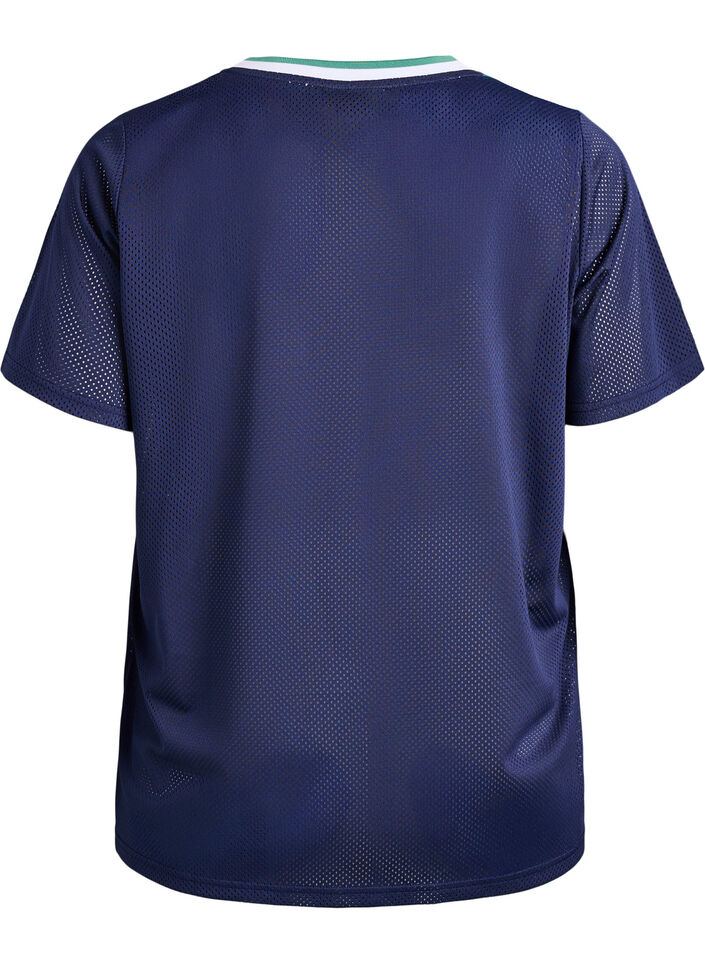 Sportliches T-Shirt aus Mesh mit Frontprint, Blau, Packshot image number 1