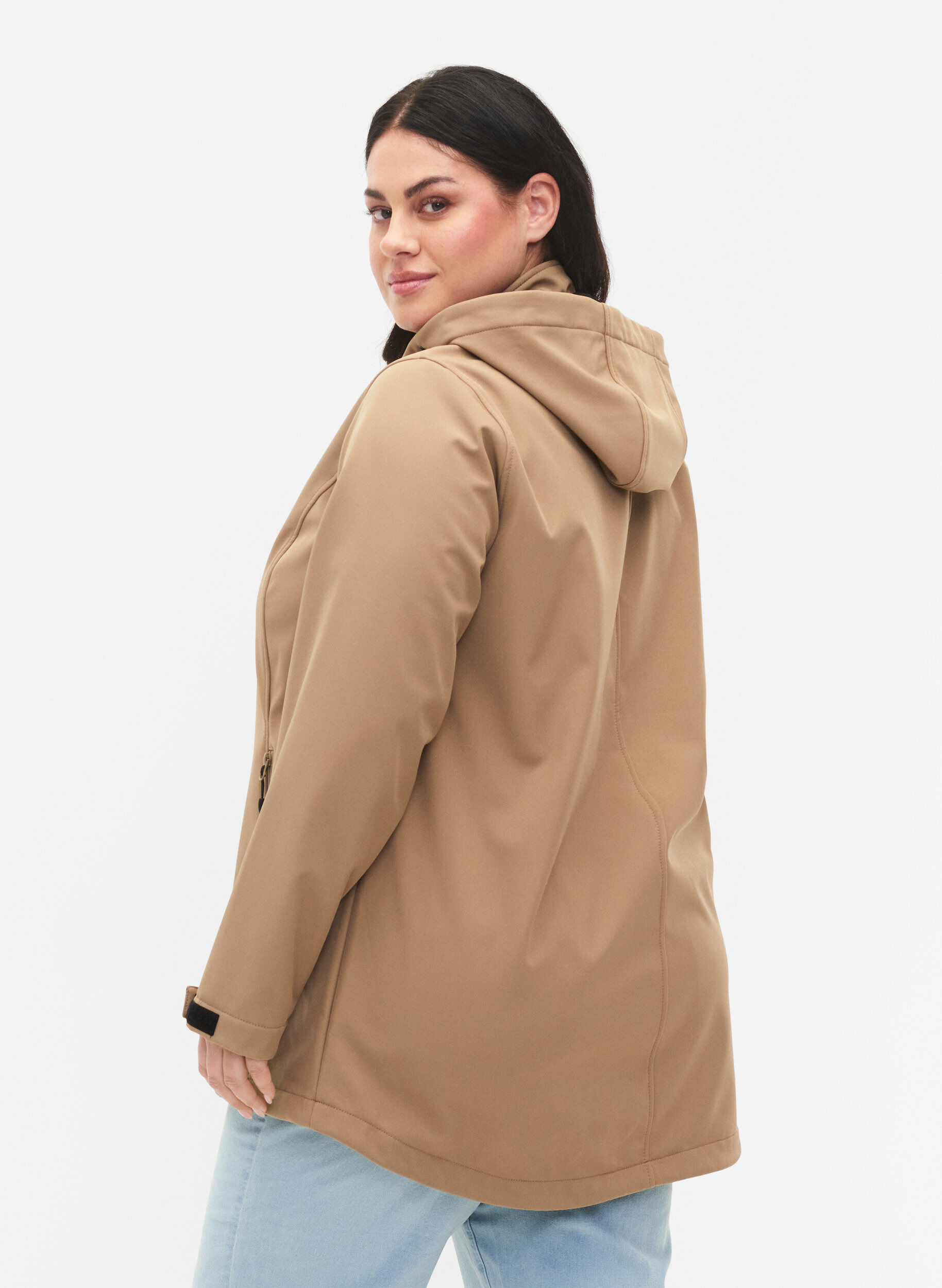 Zizzi Softshell-Jacke mit abnehmbarer Kapuze, Amphora, Model image number 1