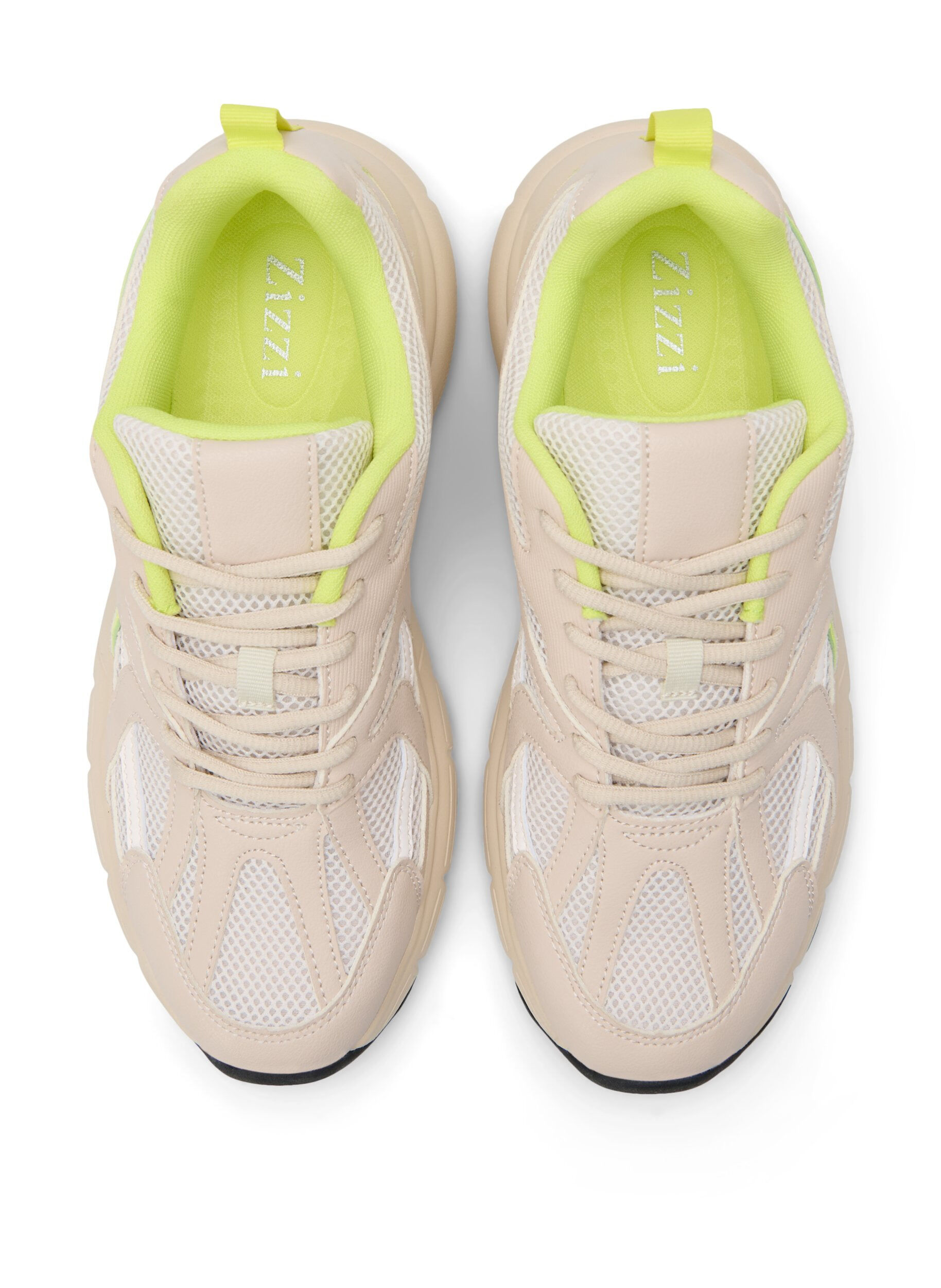 Zizzi Wide Fit Sneakers, Tapioca, Packshot image number 2