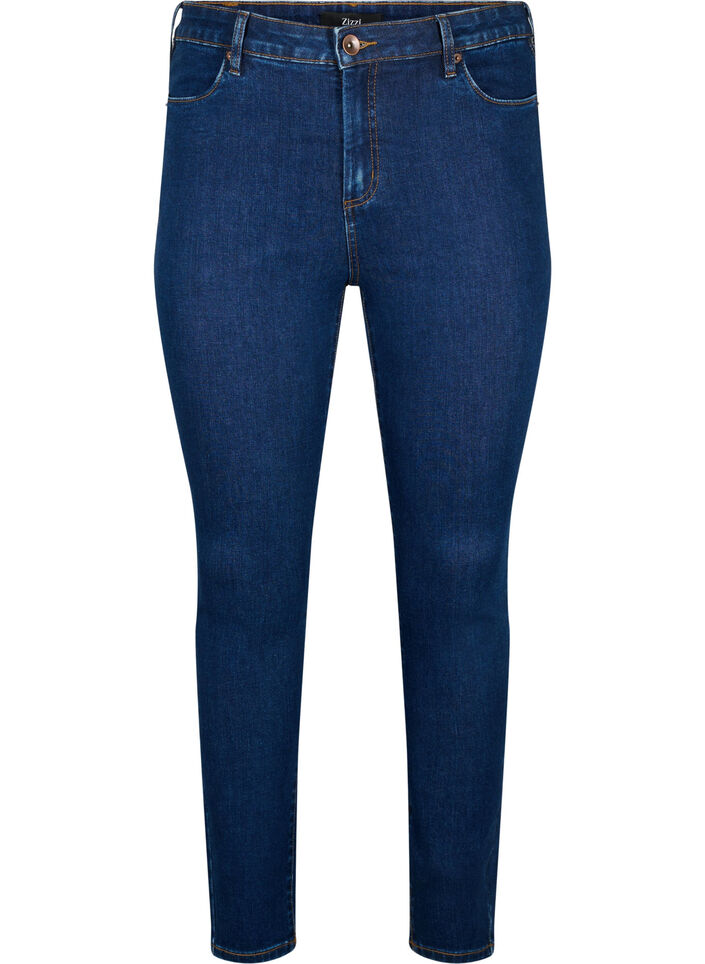 Amy Jeans mit hoher Taille und extra schlanker Passform, Blau, Packshot image number 0
