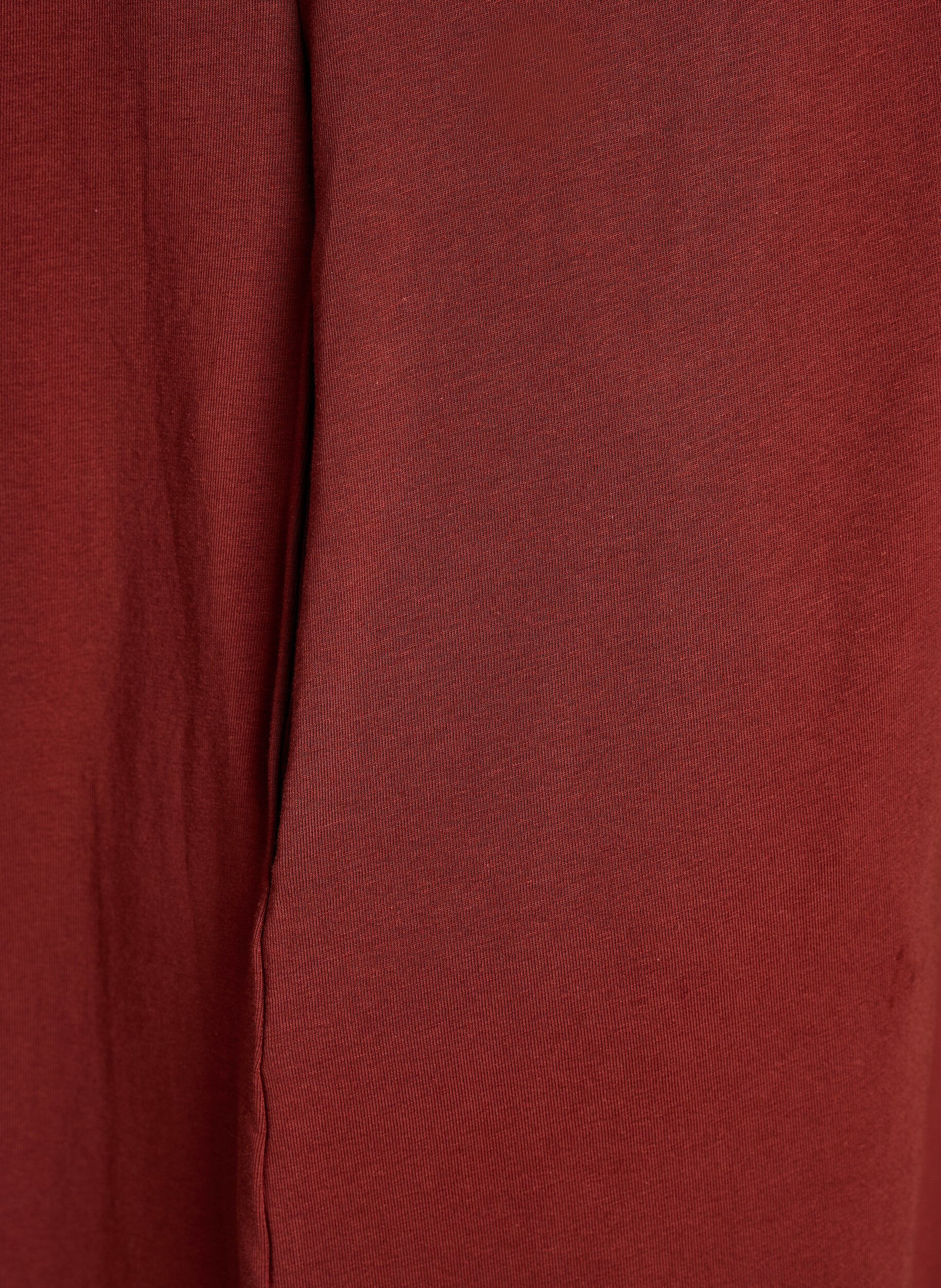 Zizzi Midi-T-Shirtkleid mit V-Ausschnitt, Rot, Packshot image number 3