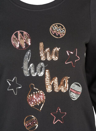 Weihnachtssweatshirt mit Pailletten, Black, Packshot image number 2