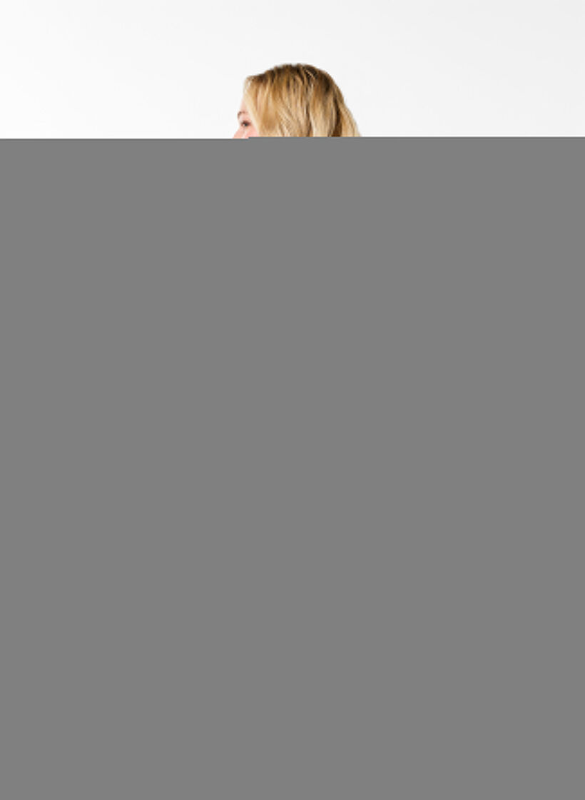 Morgenmantel mit Reißverschluss und Kapuze, Grau, Model image number 2