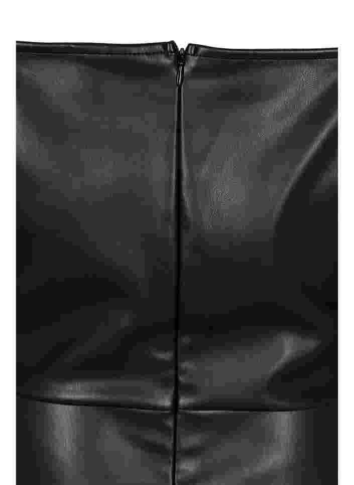Kunstlederkleid in A-Linie, Black, Packshot image number 3