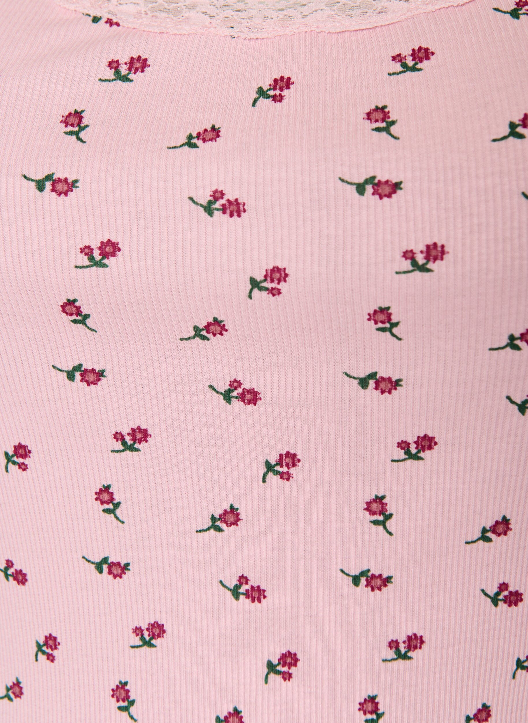 ZizziOberteil mit Aufdruck und Spitzenborte, Rot, Packshot image number 2