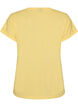 Kurz&auml;rmeliges T-Shirt aus einer Baumwollmischung, Gelb, Packshot image number 1