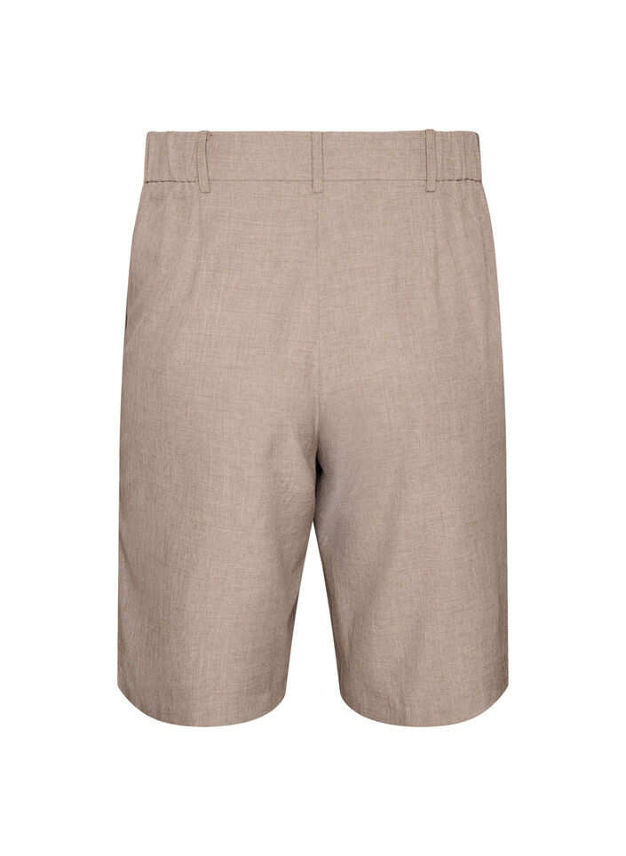 Lockere Bermudashorts mit hoher Taille, Braun, Packshot