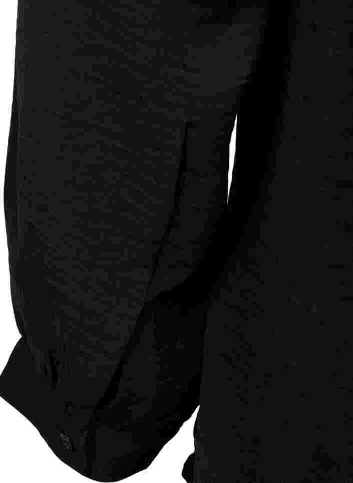 	 Langärmelige Bluse mit V-Ausschnitt, Black, Packshot image number 3