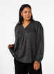 Langärmlige Bluse mit Glitzer und Muster, Grau, Model image number 0
