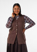 &Auml;rmellose Strickweste mit Zierkn&ouml;pfen, Braun, Model image number 0