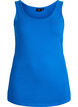Solide Farbe Grundoberteil aus Baumwolle, Blau, Packshot image number 0
