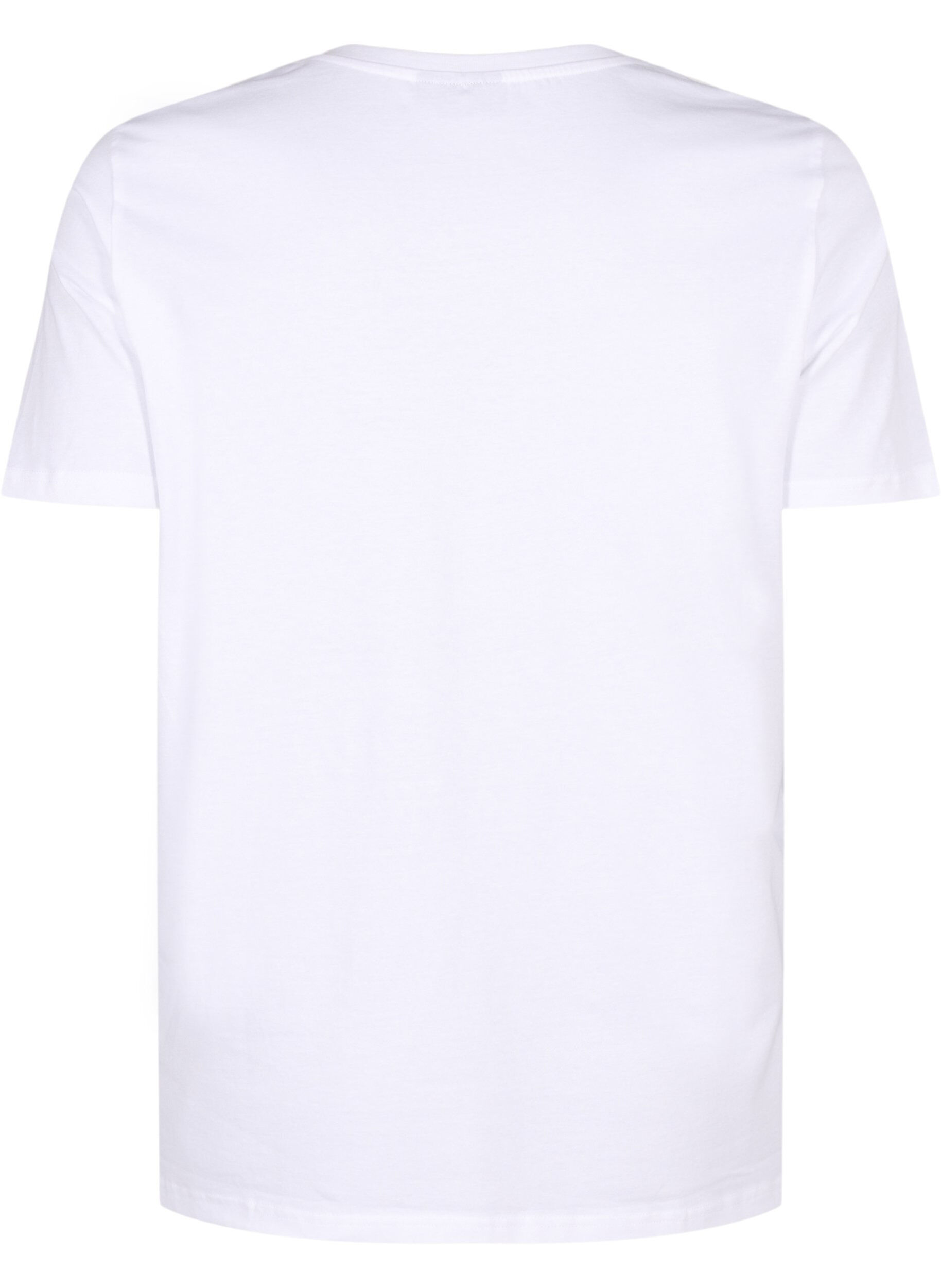 Zizzi T-Shirt aus Bio-Baumwolle mit Schleifendetail, Bright White, Packshot image number 1