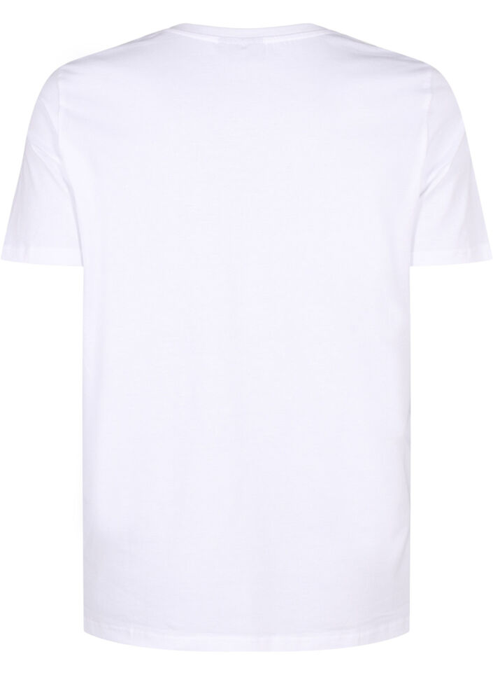 T-Shirt aus Bio-Baumwolle mit Schleifendetail, Bright White, Packshot image number 1