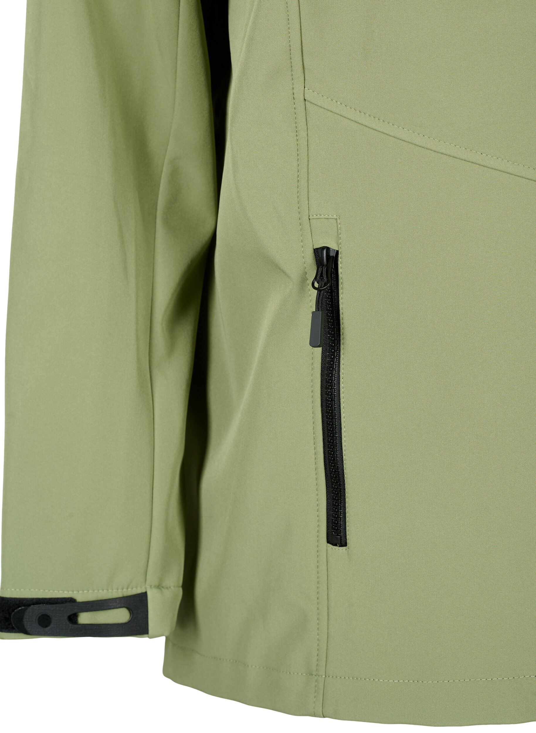 Zizzi Kurze Softshell-Jacke mit Taschen, Oil Green, Packshot image number 3