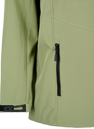 Kurze Softshell-Jacke mit Taschen, Oil Green, Packshot image number 3