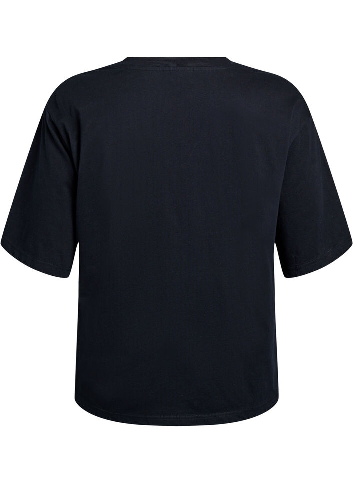 Oversize-T-Shirt mit Racing-Print, Schwarz, Packshot image number 1