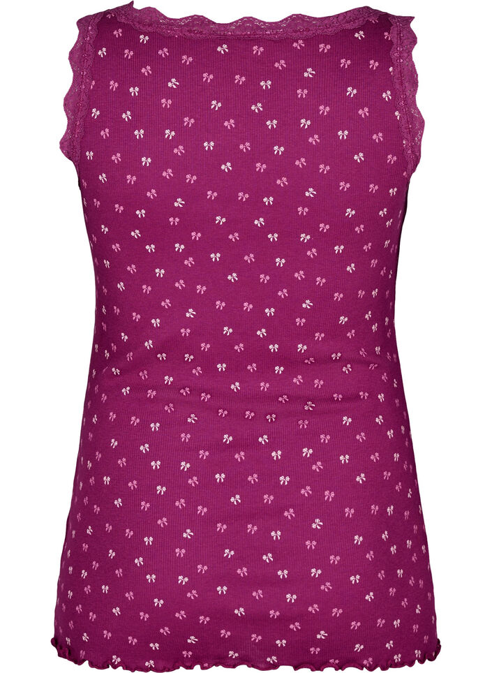 Oberteil mit Aufdruck und Spitzenborte, Boysenb. Heart AOP , Packshot image number 1