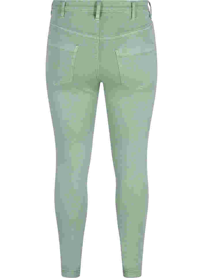 Super Slim Amy Jeans mit hoher Taille, Frosty Green, Packshot image number 1