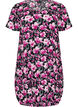 Kurz&auml;rmliges Baumwollkleid mit Aufdruck, Schwarz, Packshot image number 0