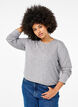 Gemusterte Bluse mit langen Ärmeln, Grau, Model image number 0