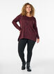 Bluse mit Leopardenmuster und langen &Auml;rmeln, Dunkles Bordeaux, Model image number 1