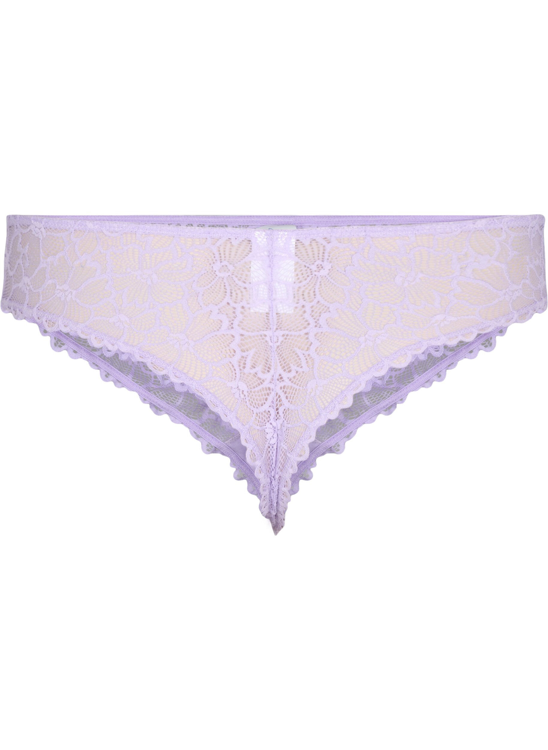 ZizziString aus floraler Spitze mit normaler Taillenh&ouml;he, lila, Packshot image number 1