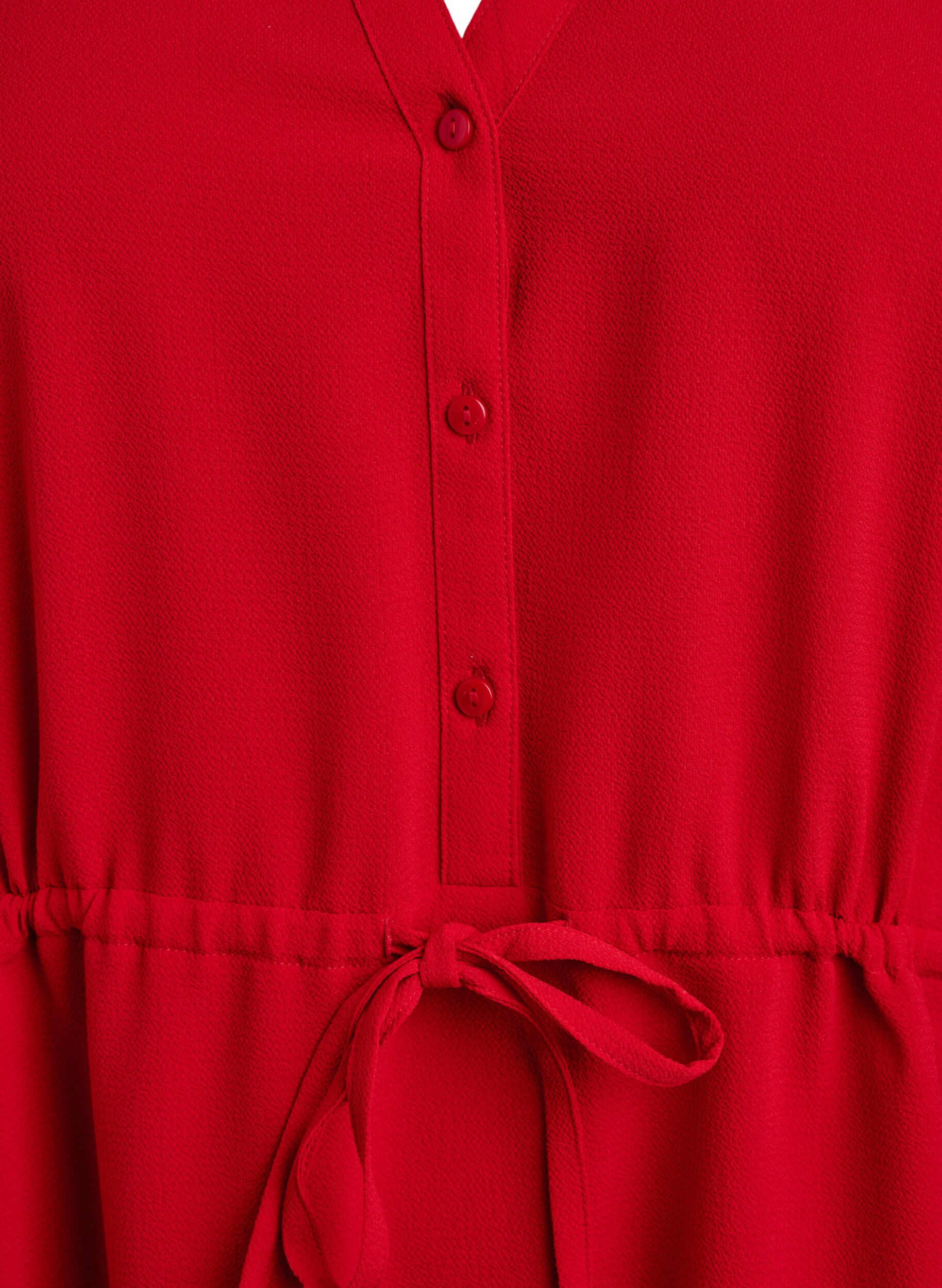 Zizzi Knielanges Kleid mit Bindeg&uuml;rtel, Rot, Packshot image number 2