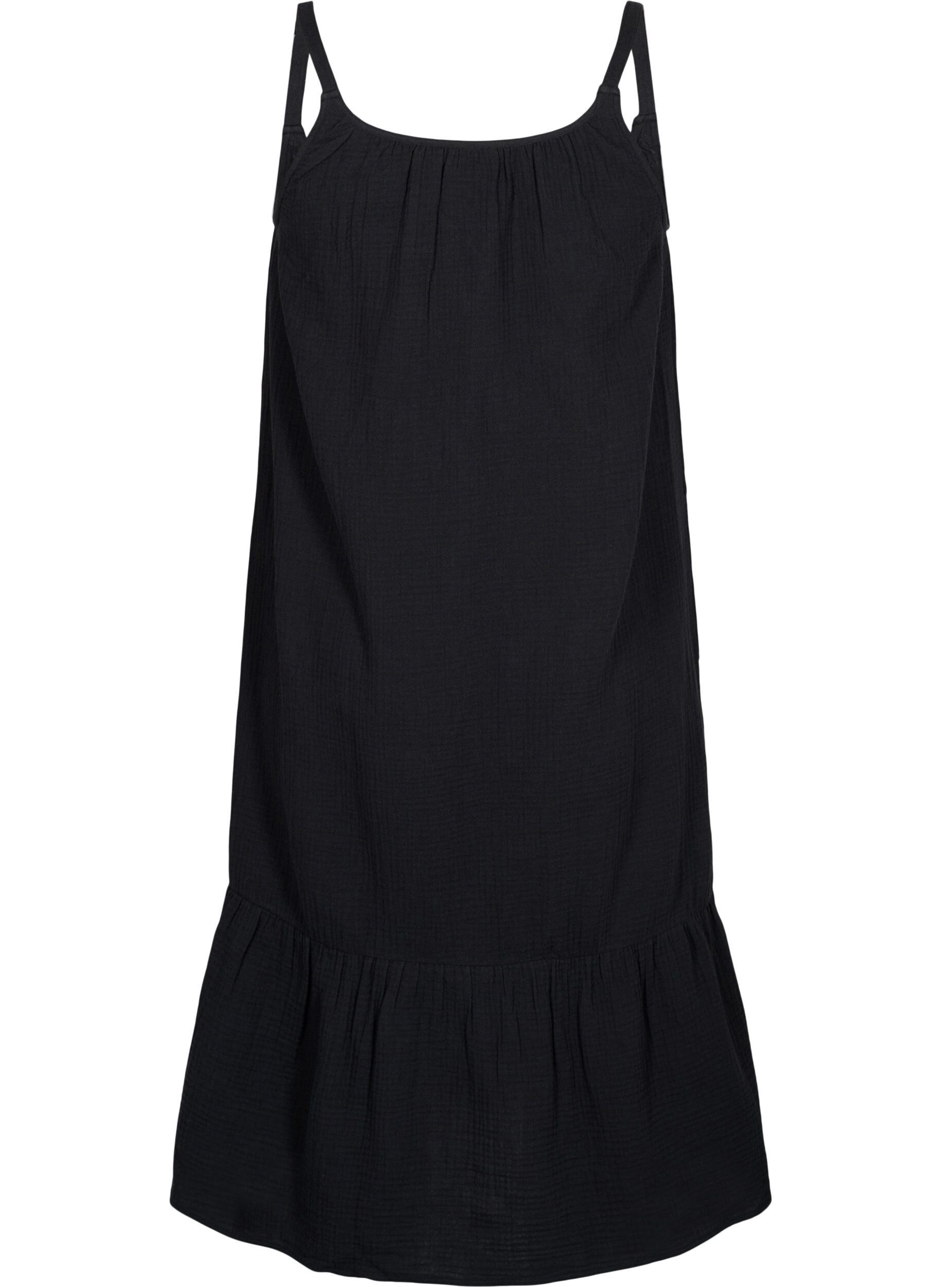 Zizzi Langes Strandkleid aus Baumwolle, Black, Packshot image number 1