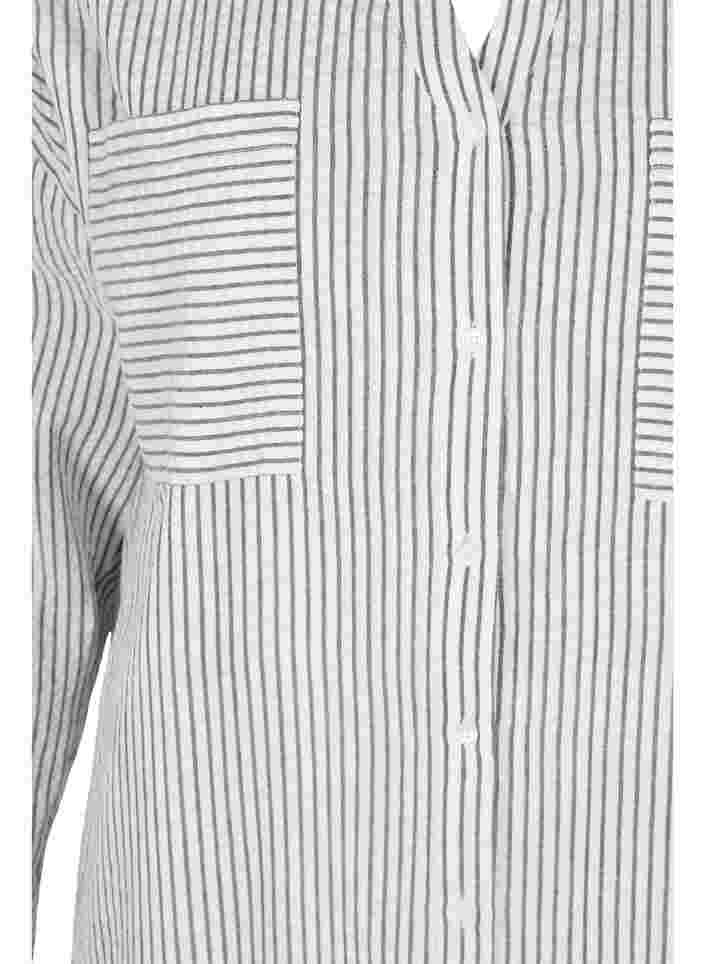 Gestreiftes Hemdkleid aus Baumwolle, White Stripe, Packshot image number 2