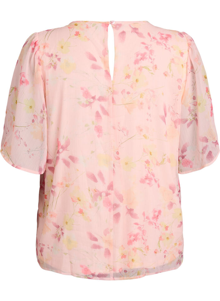 Bluse mit Blumenprint und luftigen &Auml;rmeln, Orange, Packshot image number 1